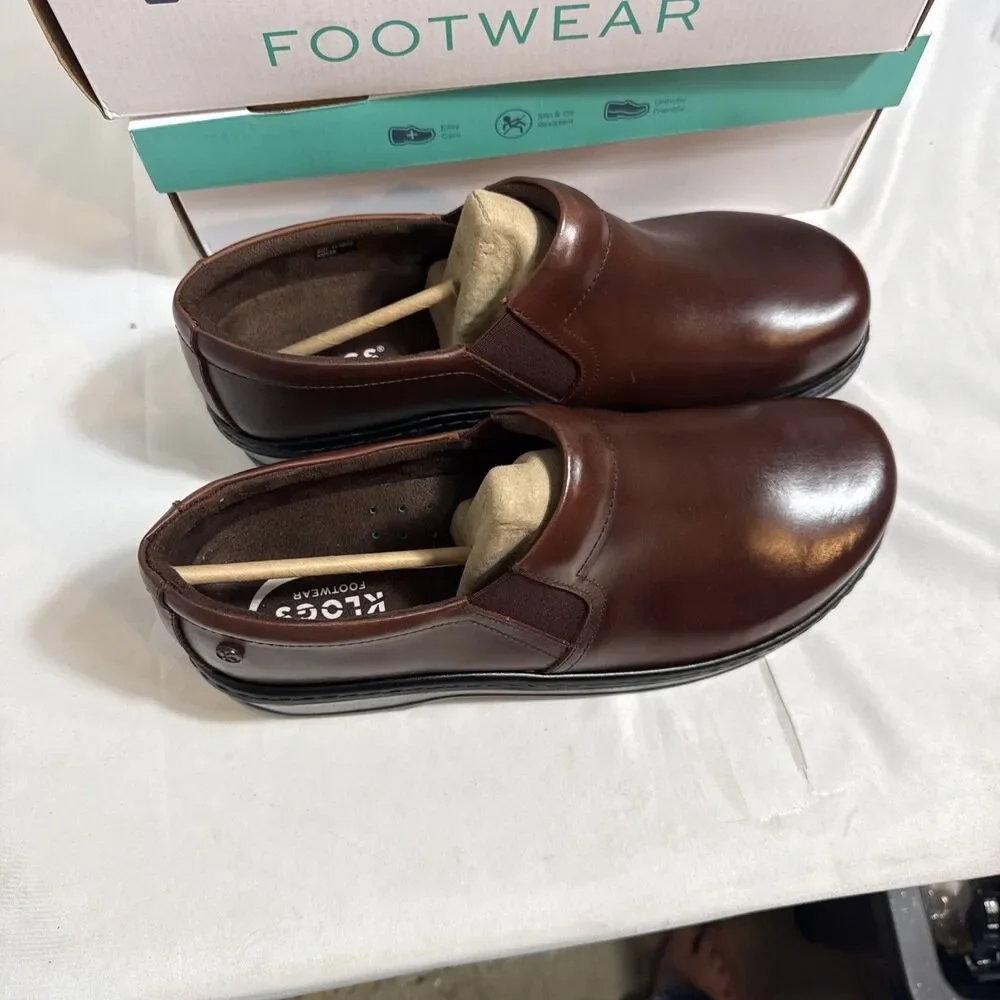 Klogs Naples Work Shoes Wide Sizes Womens Leather Black Brown 13w 14w Smooth